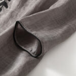 Buddha Stones Casual Embroidery Split Three Quarter Sleeve Cotton Linen Midi Dress - image 15