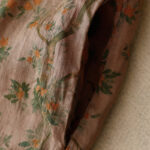 Buddha Stones Retro Embroidery Frog-Button Cotton Linen Cheongsam Midi Dress With Pockets - image 6