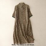 Buddha Stones Retro Embroidery Frog-Button Cotton Linen Cheongsam Midi Dress With Pockets - image 2