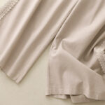 Buddha Stones Plain Color Lace Stitching Cotton Linen Women's Wide Leg Pants With Pockets - image 11