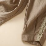 Buddha Stones Plain Lace Women's Harem Cotton Linen Pants With Pockets - image 3
