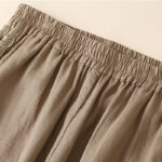 Buddha Stones Plain Lace Women's Harem Cotton Linen Pants With Pockets - image 4