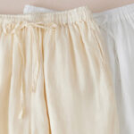 Buddha Stones Casual Lining Design Cotton Women's 7-8 Length Wide Leg Pants With Pockets - image 17