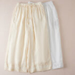 Buddha Stones Casual Lining Design Cotton Women's 7-8 Length Wide Leg Pants With Pockets - image 16