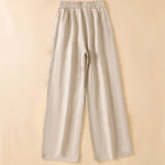Buddha Stones Casual Straight Leg Design Cotton Women's 7-8 Length Wide Leg Pants With Pockets - image 2
