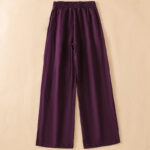 Buddha Stones Casual Straight Leg Design Cotton Women's 7-8 Length Wide Leg Pants With Pockets - image 16
