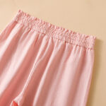 Buddha Stones Casual Straight Leg Design Cotton Women's 7-8 Length Wide Leg Pants With Pockets - image 24