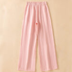 Buddha Stones Casual Straight Leg Design Cotton Women's 7-8 Length Wide Leg Pants With Pockets - image 22