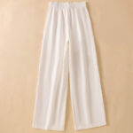 Buddha Stones Casual Straight Leg Design Cotton Women's 7-8 Length Wide Leg Pants With Pockets - image 29