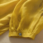 Buddha Stones Embroidery Leaves Women's Cotton Linen Half Sleeve T-shirt - image 9