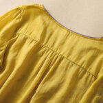 Buddha Stones Embroidery Leaves Women's Cotton Linen Half Sleeve T-shirt - image 6