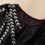 Buddha Stones Embroidery Leaves Women's Cotton Linen Half Sleeve T-shirt - image 25