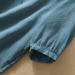 Buddha Stones Embroidery Leaves Women's Cotton Linen Half Sleeve T-shirt - image 37