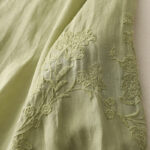 Buddha Stones Embroidery Button-down Women's Cotton Linen Shirt - image 4