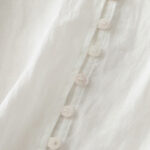 Buddha Stones Embroidery Button-down Women's Cotton Linen Shirt - image 14