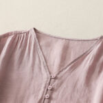 Buddha Stones Embroidery Button-down Women's Cotton Linen Shirt - image 19