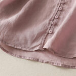 Buddha Stones Embroidery Button-down Women's Cotton Linen Shirt - image 22