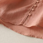 Buddha Stones Embroidery Button-down Women's Cotton Linen Shirt - image 26