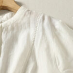 Buddha Stones Plain Single Breasted Women's Cotton Linen Shirt - image 10