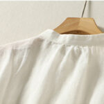 Buddha Stones Plain Single Breasted Women's Cotton Linen Shirt - image 8