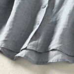 Buddha Stones Plain Single Breasted Women's Cotton Linen Shirt - image 24