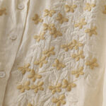 Buddha Stones Embroidery Flowers Single Breasted Women's Cotton Linen Shirt - image 6