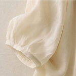 Buddha Stones Embroidery Flowers Single Breasted Women's Cotton Linen Shirt - image 4