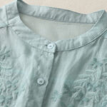 Buddha Stones Embroidery Flowers Single Breasted Women's Cotton Linen Shirt - image 23