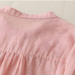 Buddha Stones Embroidery Flowers Single Breasted Women's Cotton Linen Shirt - image 32