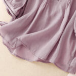 Buddha Stones Embroidery Crew Neck Pleats Women's Cotton Linen Half Sleeve T-shirt - image 24