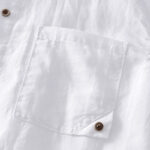 Buddha Stones Vintage Simple Buttons Design Men's Short Sleeve Cotton Linen Shirt With Pocket - image 10