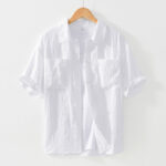 Buddha Stones Commute Plain Buttons Men's Short Sleeve Shirt With Pockets - White - US/UK/AU42，EU52 (3XL) - image 11