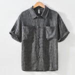 Buddha Stones Commute Plain Buttons Men's Short Sleeve Shirt With Pockets - image 2