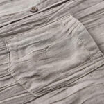 Buddha Stones Retro Pleats Buttons Men's Long Sleeve Ramie Linen Shirt With Pockets - image 12
