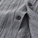 Buddha Stones Retro Pleats Buttons Men's Long Sleeve Ramie Linen Shirt With Pockets - image 3