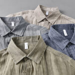 Buddha Stones Retro Pleats Buttons Men's Long Sleeve Ramie Linen Shirt With Pockets - image 21