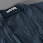 Buddha Stones Casual Pure Color Stand Collar Men's Long Sleeve Cotton Linen Shirt With Pockets - image 4