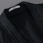 Buddha Stones Casual Pure Color Stand Collar Men's Long Sleeve Cotton Linen Shirt With Pockets - image 22