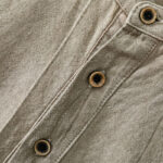 Buddha Stones Plain Pleats Half Buttons Design Stand Collar Men's Long Sleeve Cotton Linen Shirt - image 3