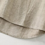 Buddha Stones Plain Pleats Half Buttons Design Stand Collar Men's Long Sleeve Cotton Linen Shirt - image 5