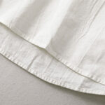 Buddha Stones Plain Pleats Half Buttons Design Stand Collar Men's Long Sleeve Cotton Linen Shirt - image 9