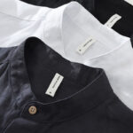Buddha Stones Summer Half Buttons Design Lapel Men's Short Sleeve Linen Shirt With Pocket - image 15