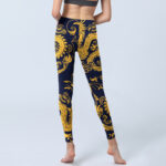 Buddha Stones Golden Dragons Vine Print Gym Leggings Women's Yoga Pants - image 7