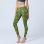 Buddha Stones Love Heart OM Symbol Print Gym Leggings Women's Yoga Pants - OliveDrab - US18，UK/AU22，EU50 (4XL) - image 1