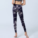 Buddha Stones White Sketch Chrysanthemums Print Gym Leggings Women's Yoga Pants - image 7