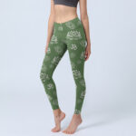 Buddha Stones Lotus Flower OM Symbol Print Gym Leggings Women's Yoga Pants - DarkSeaGreen - US18，UK/AU22，EU50 (4XL) - image 1