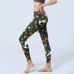 Buddha Stones White Red-crowned Cranes Red Orange Flower Trees Print Gym Leggings Women's Yoga Pants - image 3