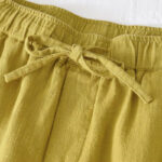 Buddha Stones Summer Solid Color Drawstring Elastic Waist Men's Cotton Linen Shorts With Pockets - image 12