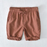 Buddha Stones Summer Solid Color Drawstring Elastic Waist Men's Cotton Linen Shorts With Pockets - SandyBrown - US/UK/AU44，EU54 (4XL) - image 34
