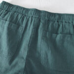 Buddha Stones Summer Solid Color Drawstring Elastic Waist Men's Cotton Linen Shorts With Pockets - image 24